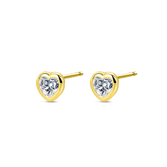 Pendientes Sweet Heart plata baño en oro de 18kt
