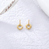 Pendientes Sweet Heart plata baño en oro de 18kt