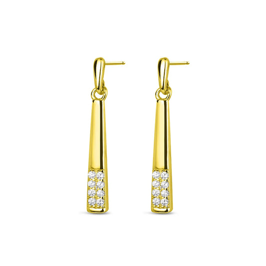Pendientes Light Drop plata baño en oro de 18kt