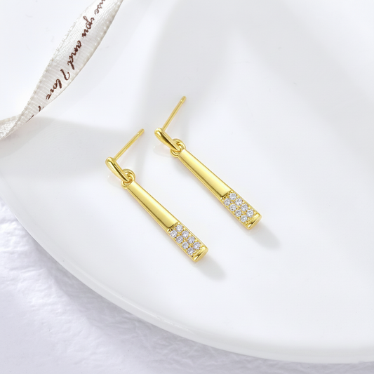 Pendientes Light Drop plata baño en oro de 18kt