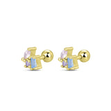 Pendientes Color Pop Mini plata baño en oro de 18kt