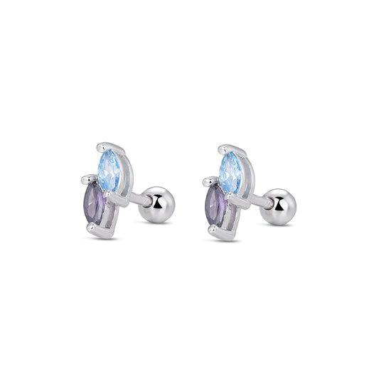 Pendientes Color Duo Mini plata