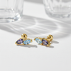 Pendientes Color Duo Mini plata baño en oro de 18kt