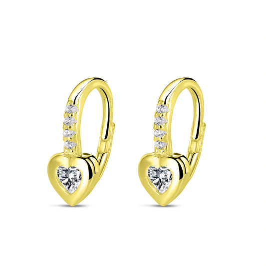 Pendientes Heart Glow plata baño en oro de 18kt