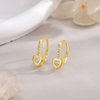 Pendientes Heart Glow plata baño en oro de 18kt