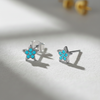 Pendientes Star Pop Mini turquesa plata