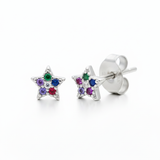 Pendientes Star Pop Mini multicolor plata
