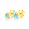 Pendientes Star Pop Mini turquesa baño en oro de 18kt