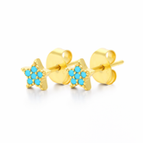 Pendientes Star Pop Mini turquesa baño en oro de 18kt