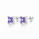 Pendientes Shine Mini morado plata