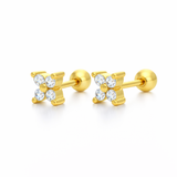 Pendientes Shine Mini baño en oro de 18kt
