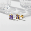 Pendientes Shine Mini morado baño en oro de 18kt