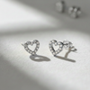 Pendientes Heart Shine plata