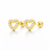 Pendientes Heart Shine baño en oro de 18kt