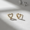 Pendientes Heart Shine baño en oro de 18kt