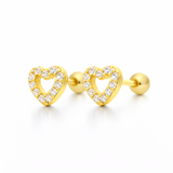 Pendientes Heart Shine baño en oro de 18kt