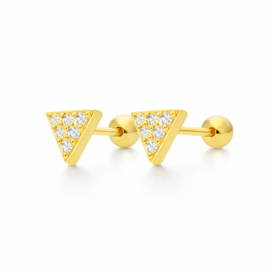 Pendientes Delta Mini baño en oro de 18kt