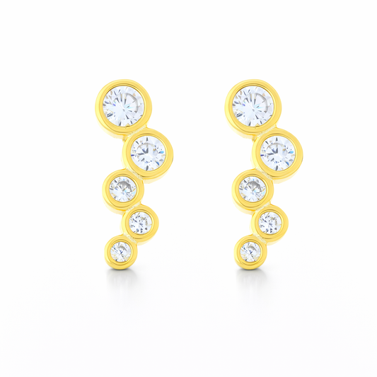 Pendientes Bubble Drop Mini baño en oro de 18kt