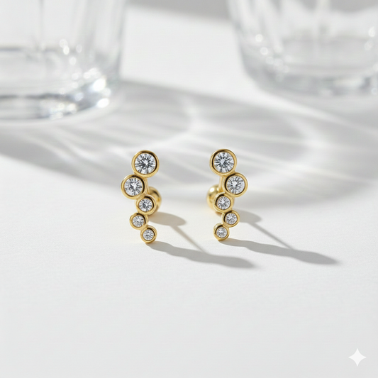 Pendientes Bubble Drop Mini baño en oro de 18kt