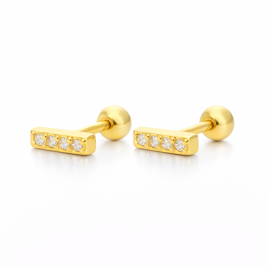 Pendientes Line Spark Mini baño en oro de 18kt