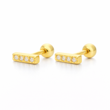 Pendientes Line Spark Mini baño en oro de 18kt