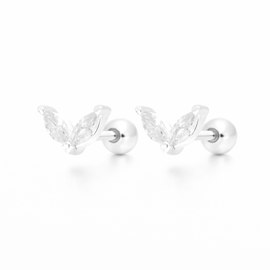 Pendientes Petal Spark Mini plata