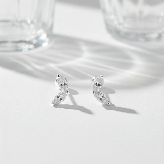 Pendientes Petal Spark Mini plata