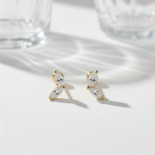 Pendientes Petal Spark Mini baño en oro de 18kt