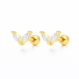 Pendientes Petal Spark Mini baño en oro de 18kt