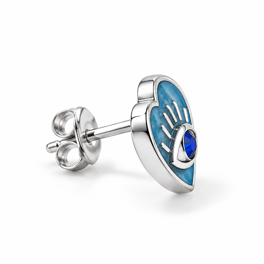 Pendientes Corazón Ojo Turco plata 925