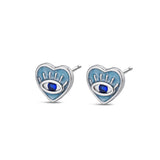 Pendientes Corazón Ojo Turco plata 925