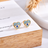 Pendientes Corazón Ojo Turco plata 925 baño en oro de 18kt
