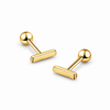 Arracades Barra Slim plata 925 bany en or de 18kt