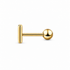 Arracades Barra Slim plata 925 bany en or de 18kt