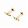Pendientes Barra Twist baño en oro de 18kt