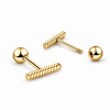 Pendientes Barra Twist baño en oro de 18kt