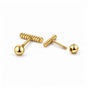 Pendientes Barra Twist baño en oro de 18kt