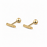 Pendientes Barra Twist baño en oro de 18kt