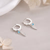 Pendientes Pluma Free turquesa plata 925