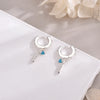 Pendientes Pluma Free turquesa plata 925