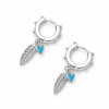Pendientes Pluma Free turquesa plata 925