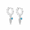 Pendientes Pluma Free turquesa plata 925