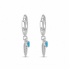Pendientes Pluma Free turquesa plata 925