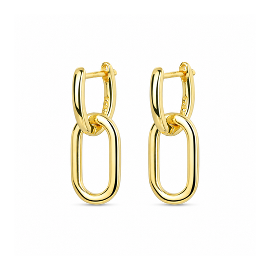 Pendientes Eslabón Bold baño en oro de 18kt