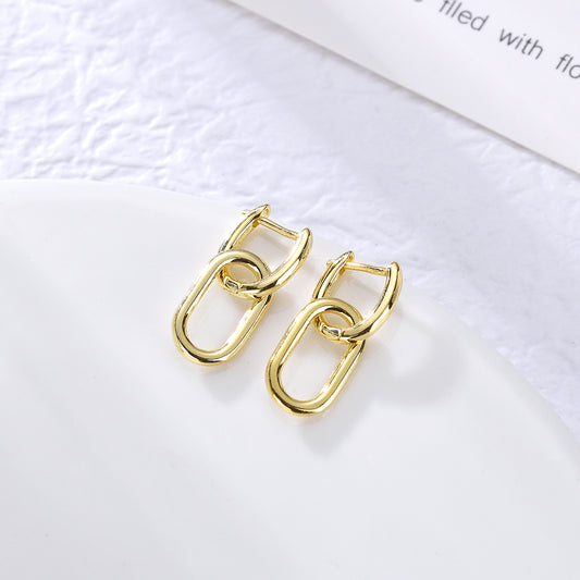 Pendientes Eslabón Bold baño en oro de 18kt