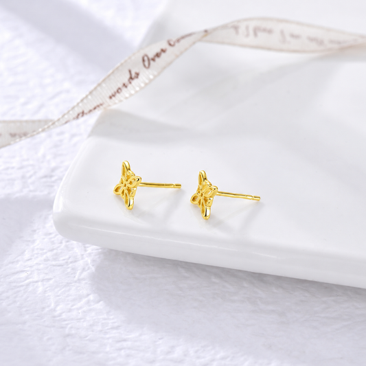 Pendientes Flor Bloom baño en oro de 18kt
