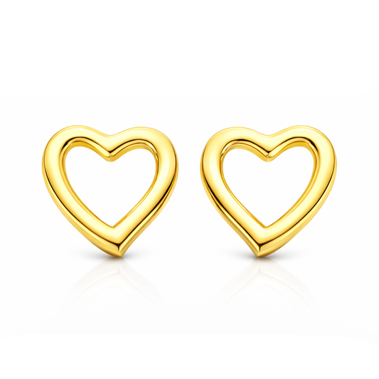 Pendientes Soft Heart baño en oro de 18kt
