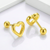 Pendientes Soft Heart baño en oro de 18kt