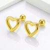 Pendientes Soft Heart baño en oro de 18kt