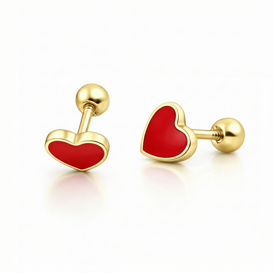 Pendientes Red Crush Mini baño en oro de 18kt